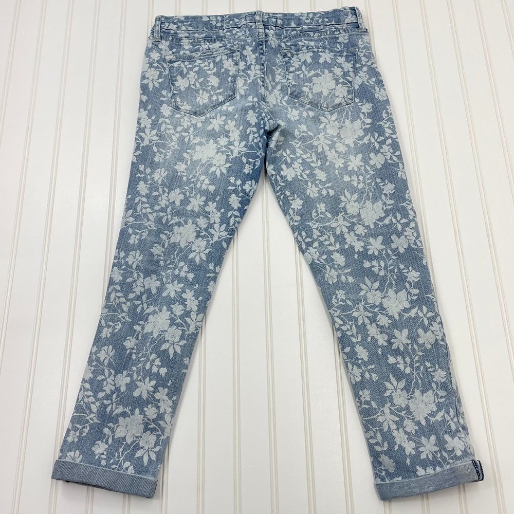 Dear John Women Capri Jeans, Floral Print Size 28 Heavy Denim.